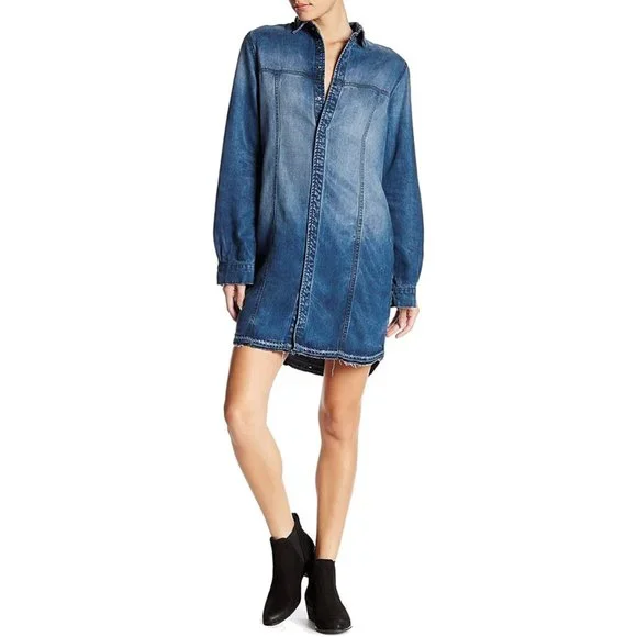 chinese dress ladies BETWEEN US Long Sleeve Denim Dress  Between Us